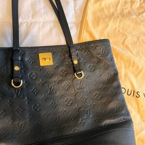 Louis Vuitton Citadine GM Tote Bag Monogram Empreinte Leather Black